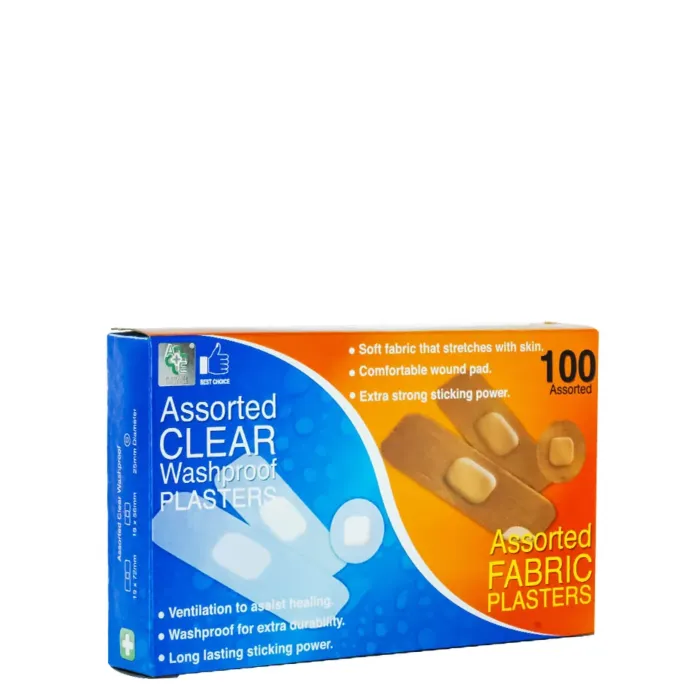 Plasturiassorted Clear,washproof,  100 Buc