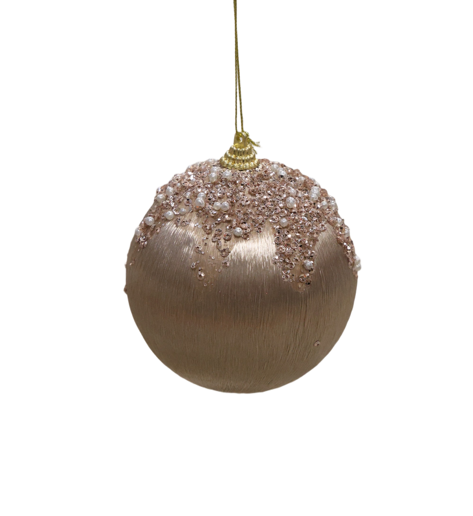 Glob Matase Sampanie Cu Margele 10 Cm Pl 52044ch10 Xmas