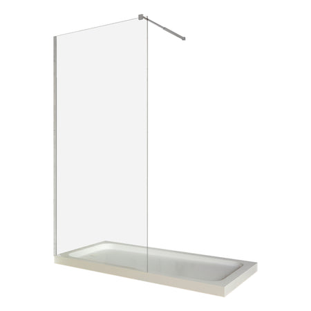 Paravan duș walk-in / perete duș, sticlă transparentă 8 mm, profil crom, tija extensibilă, 100 × 200 cm Celesta 276965