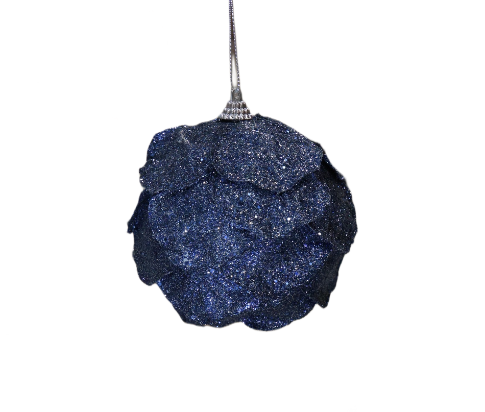 Xmas Glob 10 Cm Bleu Cu Frunze A2-31818ad10