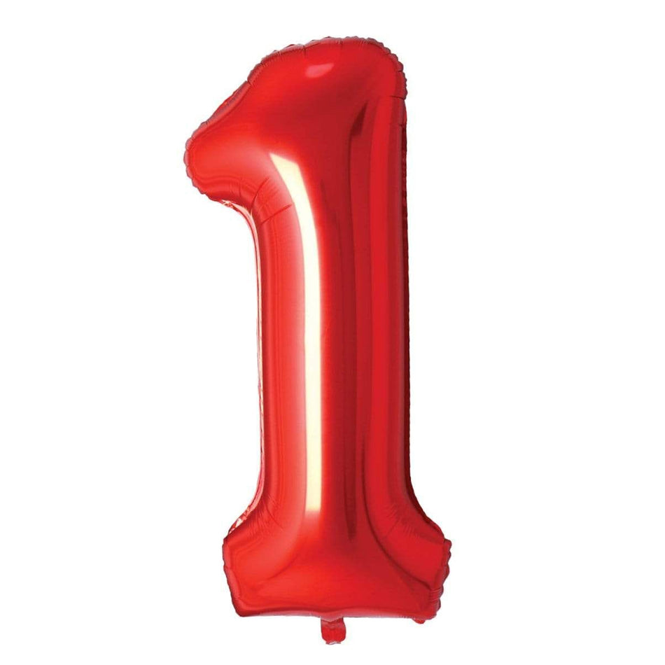 Balon, Folie Aluminiu, Cifra, Rosu, 81cm