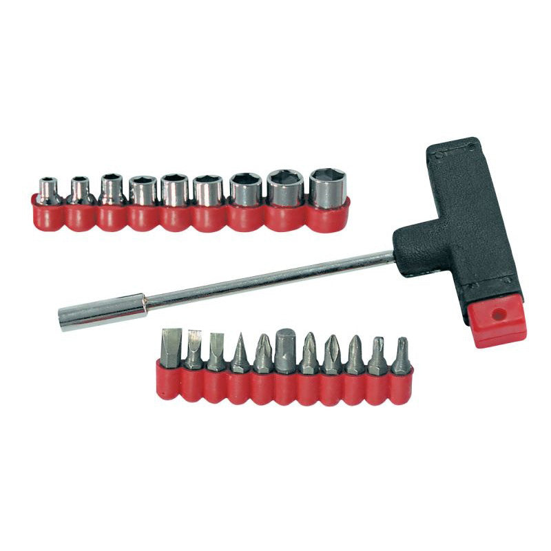 Varfuri și tubulare cu mâner tip T, 21 piese, prindere magnetica, MEGA 10006