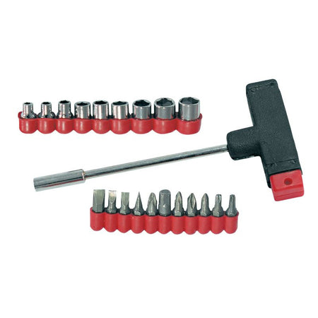 Varfuri și tubulare cu mâner tip T, 21 piese, prindere magnetica, MEGA 10006