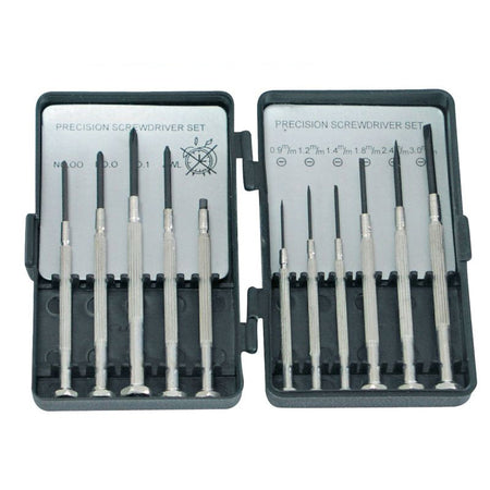Set șurubelnițe precizie 11 piese cu cutie plastic MEGA 10221