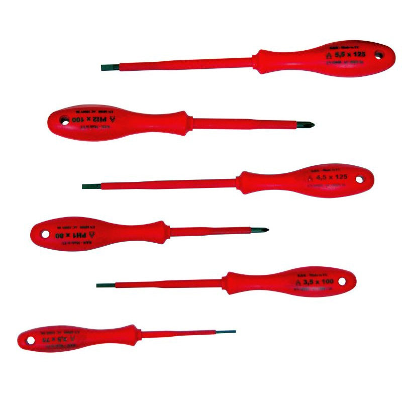 Set șurubelnițe izolate PVC, 6 piese, duritate 58 HRC, ambalaj blister Polonia 10503