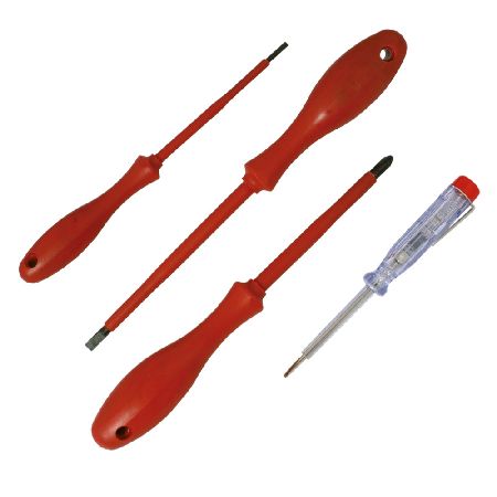 Set șurubelnițe izolate și tester curent 4 piese, PH2, 3×100 mm, 5,5×125 mm, POLONIA 10541