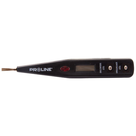 Indicator tensiune cu ecran LCD și bec 12-220V, 125 mm PROLINE 10543