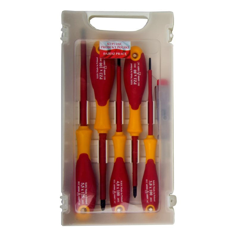 Set șurubelnițe izolate ABS Plate și PH cu tester, 6 piese Polonia 10598