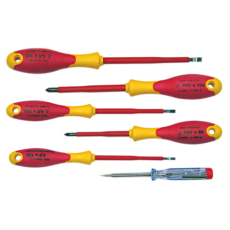Set șurubelnițe izolate ABS Plate și PH cu tester, 6 piese Polonia 10598