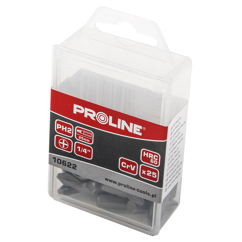 Vârfuri PH Philips 1/4 inch 25 mm PROLINE, set 25 bucăți