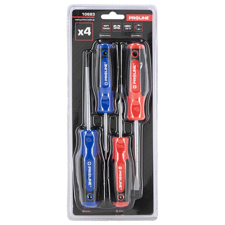 Set șurubelnițe S2 cu mâner soft-touch, 4 piese PROLINE 10683