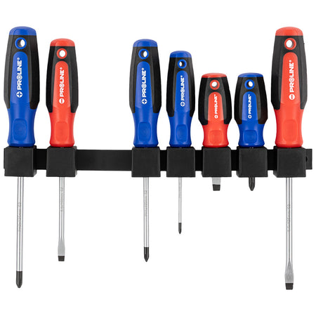 Set șurubelnițe S2 cu mâner soft-touch și suport, 8 piese PROLINE 10685