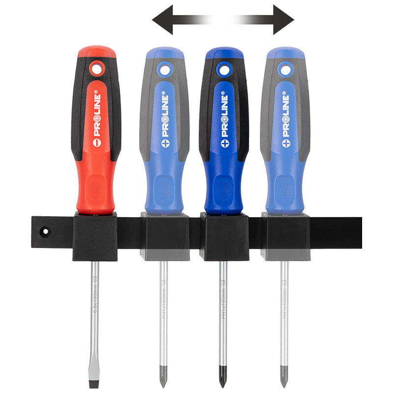 Set șurubelnițe S2 cu mâner soft-touch și suport, 8 piese PROLINE 10685