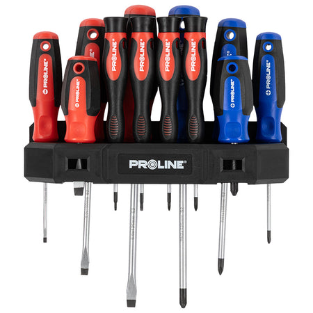 Set șurubelnițe S2 mâner soft-touch cu suport 12 piese PROLINE 10686