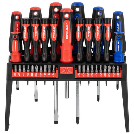 Set șurubelnițe S2, mâner soft-touch, cu stand, 37 piese PROLINE 10687