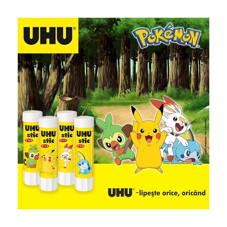 Lipici pentru hârtie UHU stic 40g - adeziv solid, nontoxic, ideal școală