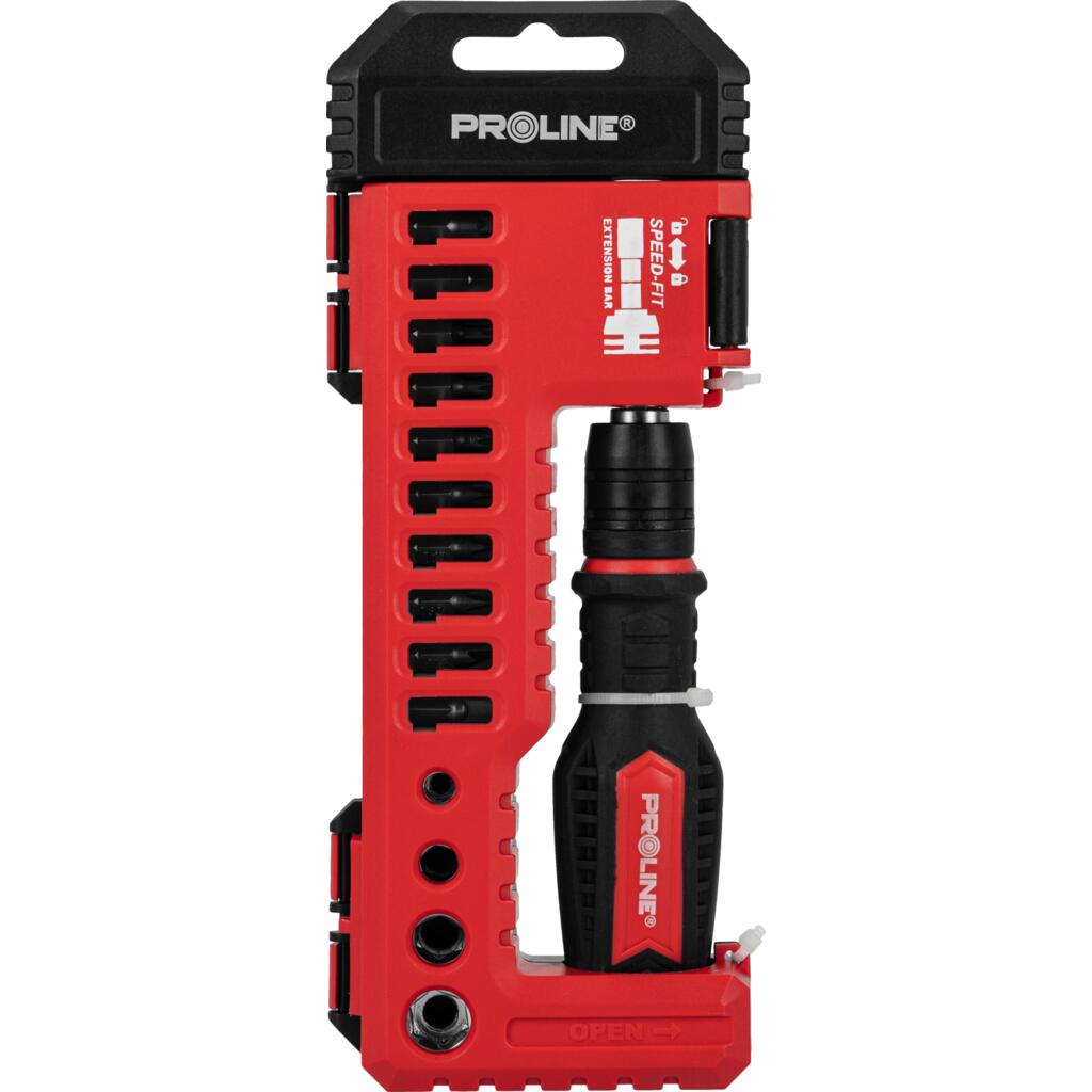 Set vârfuri și tubulare cu șurubelniță 25 piese pentru PH, plat, hex și torx PROLINE 10716