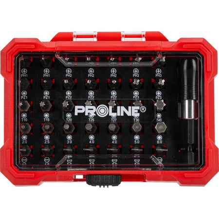 Set biți 36 piese 1/4'' cu oțel S2 și diverse profile PROLINE 10719