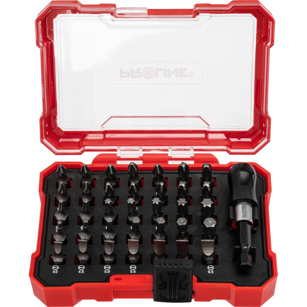 Set biți 36 piese 1/4'' cu oțel S2 și diverse profile PROLINE 10719