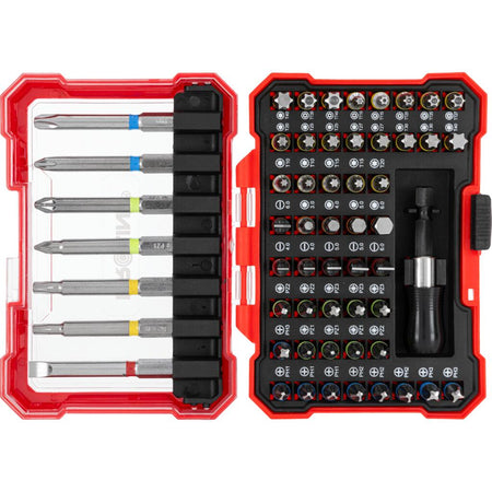 Set vârfuri 57 piese din oțel S2 pentru șurubelniță, 1/4 inchi, PROLINE 10720
