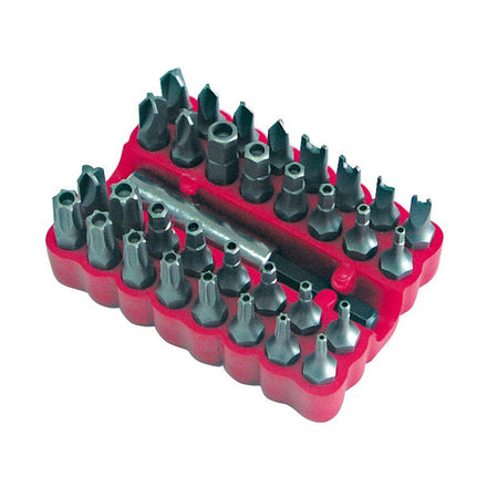 Set vârfuri 1/4" cu orificiu securitate, 33 piese, oțel crom-vanadiu, MEGA 10733