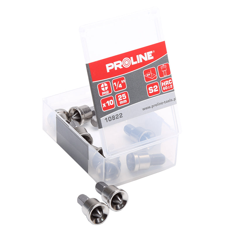 Vârfuri cu limitator 1/4 inch, 25 mm, set 10 bucăți PROLINE
