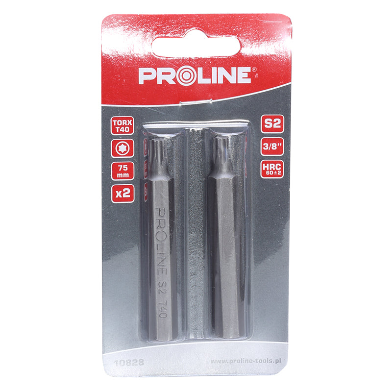 Vârfuri Torx 3/8" 75 mm PROLINE set 2 bucăți