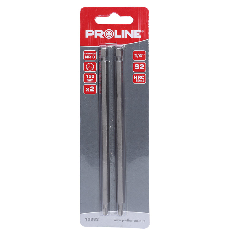 Vârfuri tri-wing 1/4" 150 mm PROLINE, set 2 bucăți