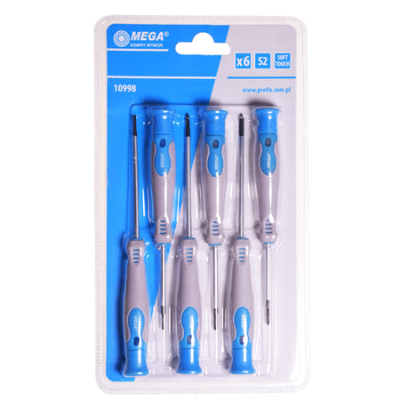 Set șurubelnițe precizie CR-VA, mâner soft-touch, 6 piese MEGA 10998