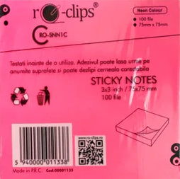 Notes Adeziv 75x75 Neon Ro-clips 100f 1133