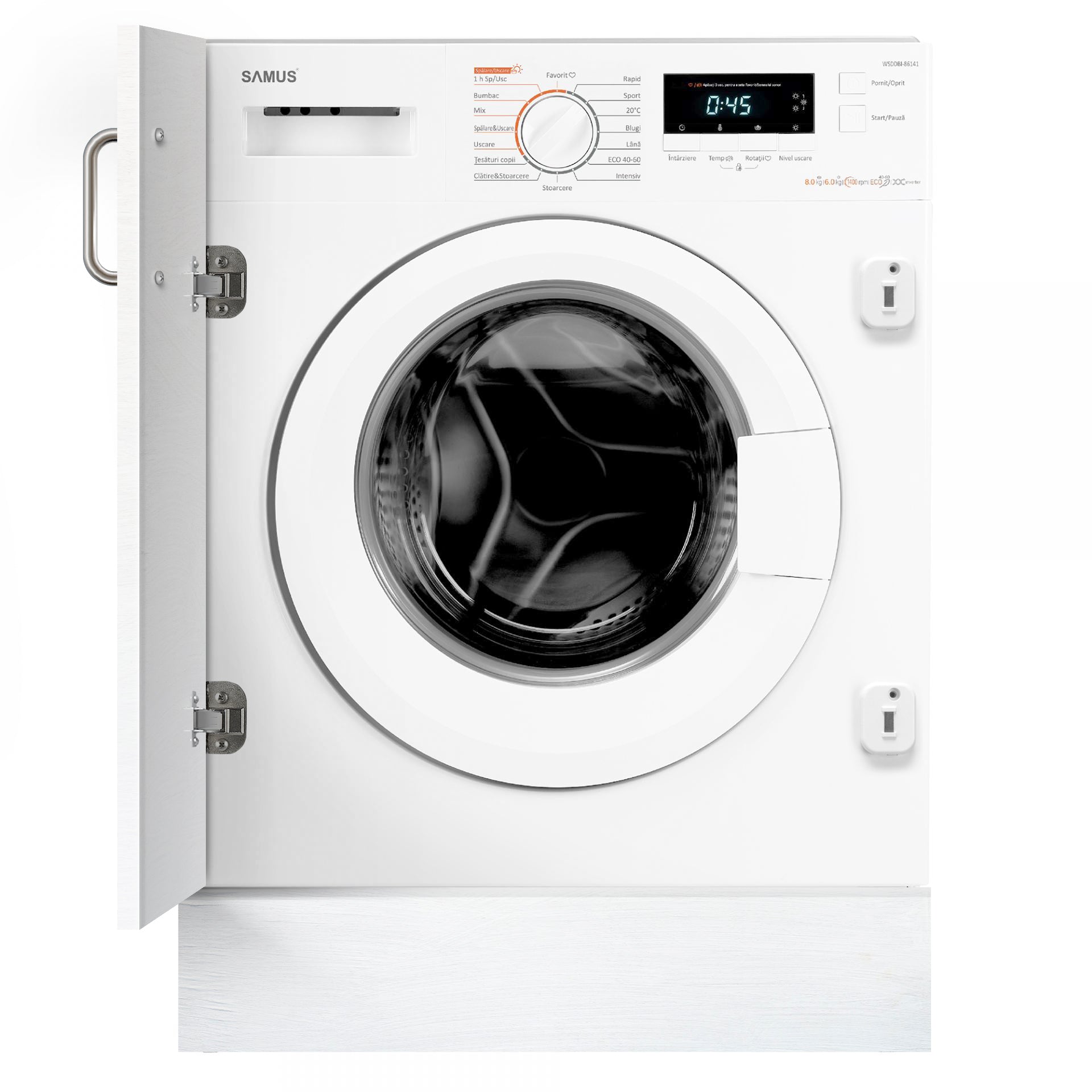 Masina De Spalat Rufe Cu Uscator Samus, 8 Kg, Uscare 6 Kg, Cls E
