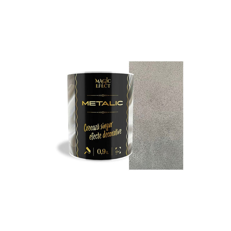Vopsea Argintiu Cu Glitere Gri Metal 08, Magic Efect Metalic, 0.9l