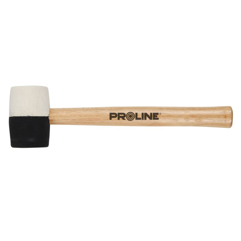 Ciocan cauciuc bicolor cu mâner lemn PROLINE