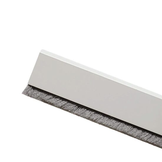 Bandă etanșare pentru ușă autoadezivă din PVC cu perie, ELLEN, 1 m, alb