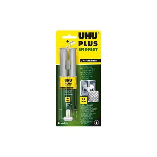 Adeziv universal epoxidic bicomponent - UHU Plus Endfest, 24 ml, rezistent la impact