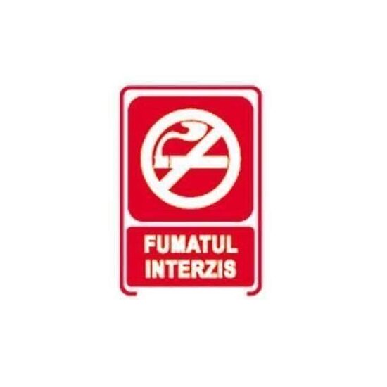 Indicator fumatul interzis, placă PVC flexibilă 15 × 20 cm, rezistentă