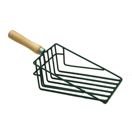 Lopatică metalică tip grilaj pentru legume 150×350 mm, mâner lemn Polonia 12279