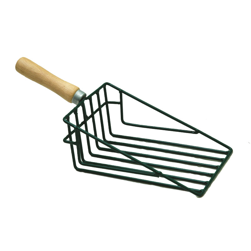 Lopatică metalică tip grilaj pentru legume 150×350 mm, mâner lemn Polonia 12279