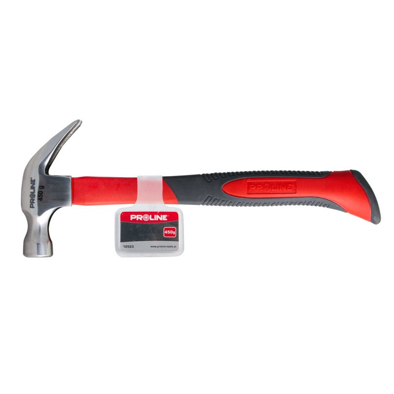Ciocan dulgher despicat cu mâner fibră 450 g, oțel calit, antiderapant PROLINE 12523