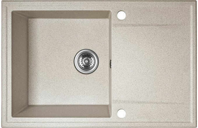 Chiuveta Granit Pe Blat,  1 Cuva + Picurator, 670x440x180mm, Bej+ Baterie