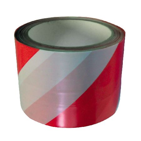 Bandă avertizare bicoloră roșu-alb 75 mm 100 m POLONIA 13163