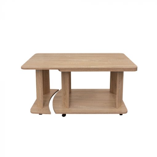Masuta Cafea, Cu Rotile, Sonoma Inchis, 95x50x50cm