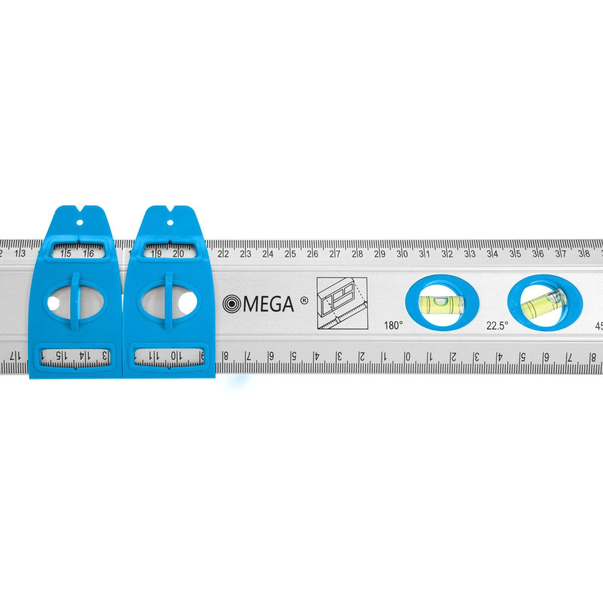 Riglă aluminiu cu scară metrică și boloboace, 600 mm MEGA 15010