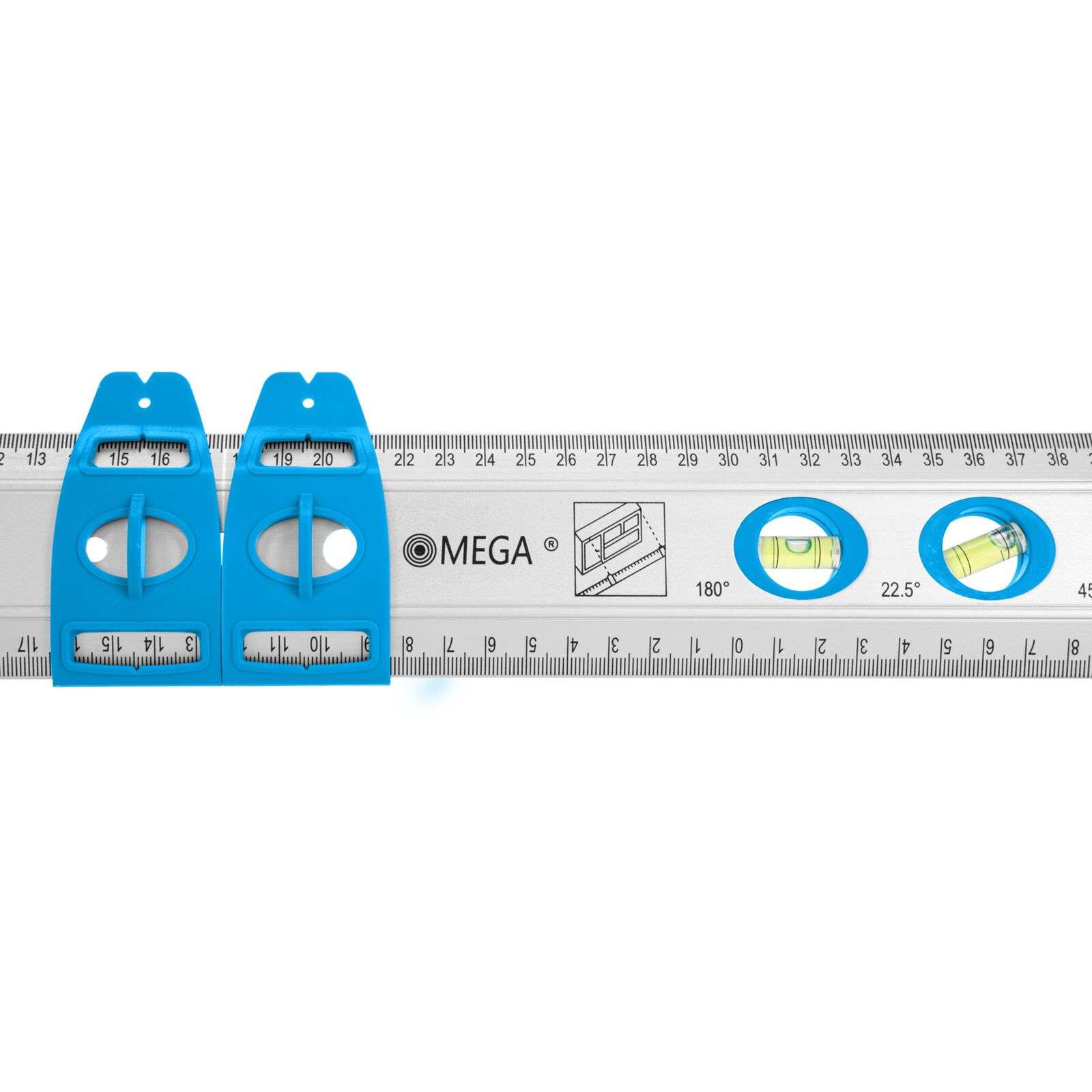 Riglă aluminiu cu scară metrică și boloboace, 600 mm MEGA 15010