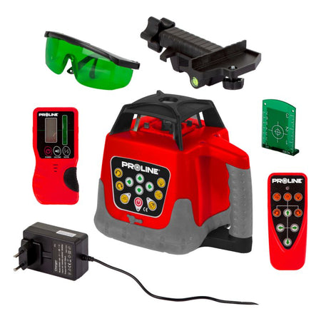 Nivela laser autonivelantă rotativă cu accesorii, verde, rază 500 m PROLINE 15162