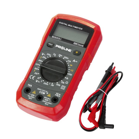 Multimetru digital 0-600V 0-10A 0-2kΩ cu afișaj LCD și HOLD PROLINE 15186