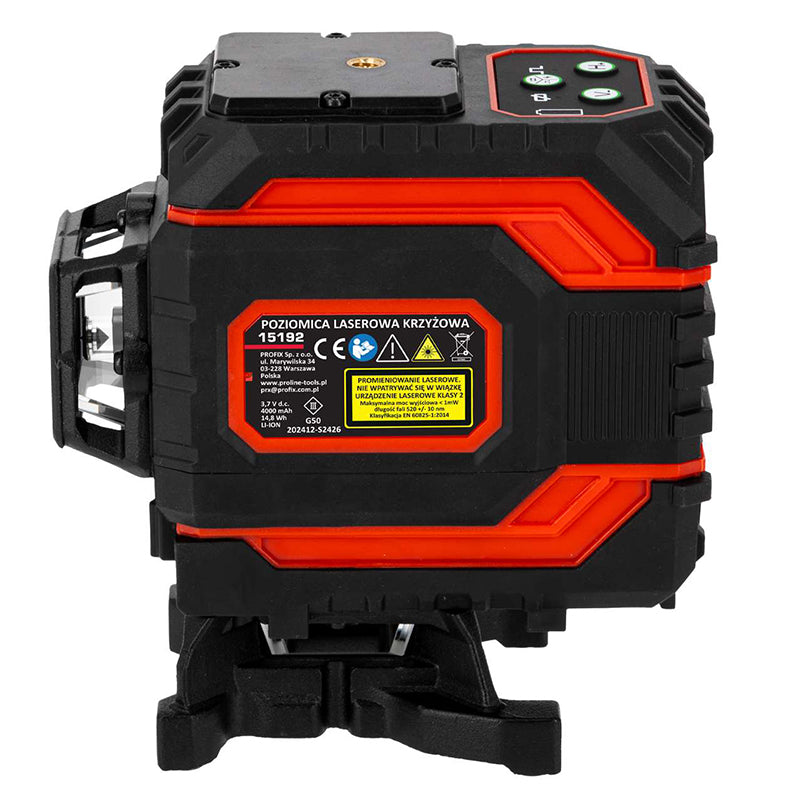 Nivela laser autonivelantă 360° 3D, fascicul verde, 25 m, Li-Ion, PROLINE 15192