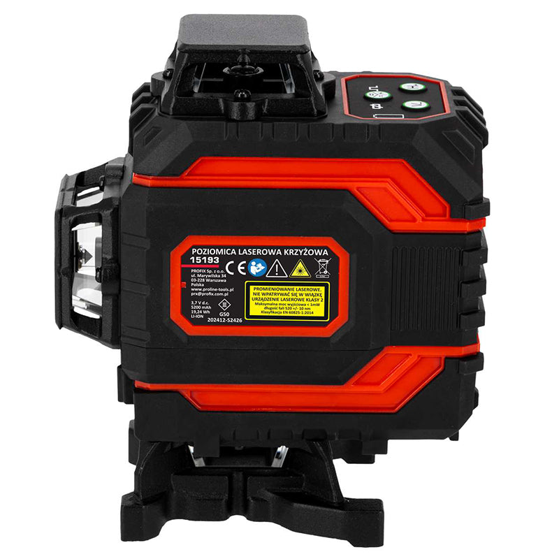 Nivela laser autonivelantă 4D, fascicul verde 25 m, IP54, PROLINE 15193