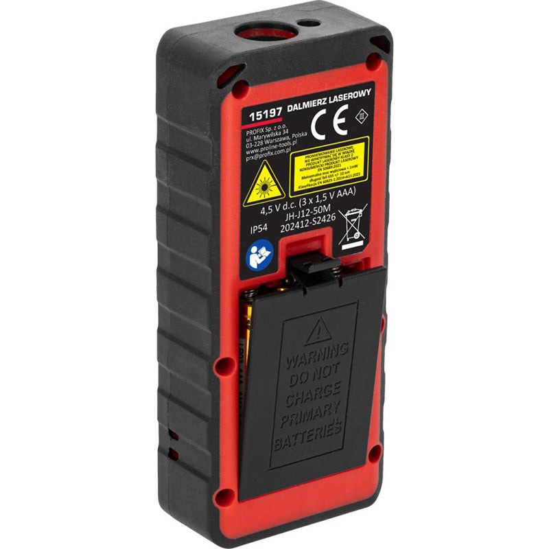Telemetru laser multifunctional PROLINE cu afisaj iluminat si memorie 99 masuratori, cod furnizor