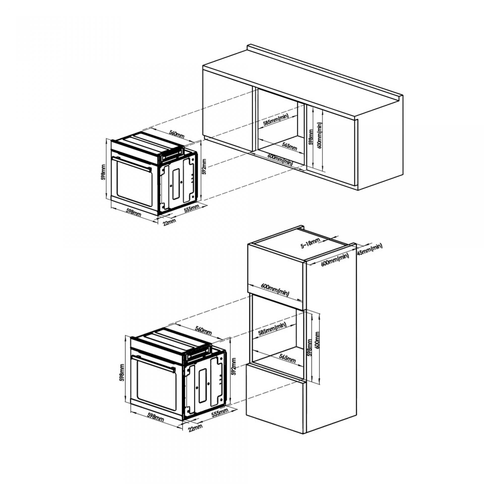 Cuptor Incorporabil Samus , 75 L, 2800 W, 9 Functii De Preparare